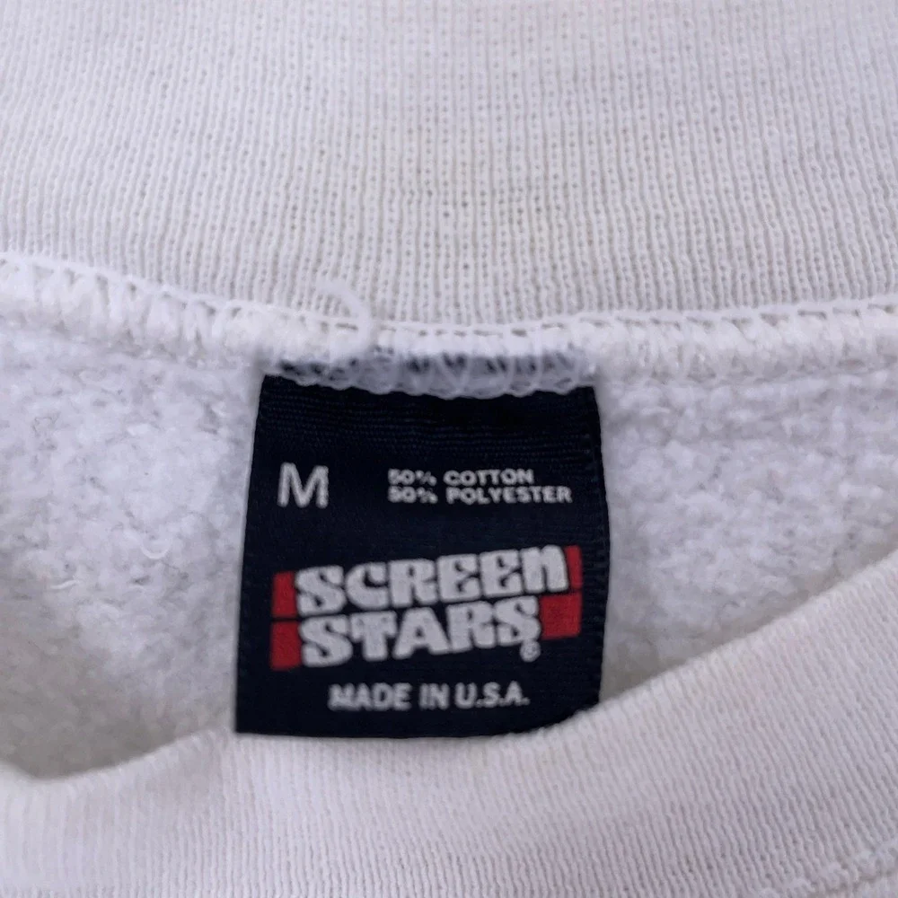 Vintage UMass Minutemen Sweatshirt CROP FIT XS White Crewneck College Raglan 90s